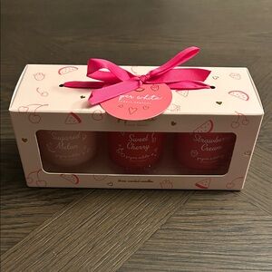 Pink Scented Candle Trio by